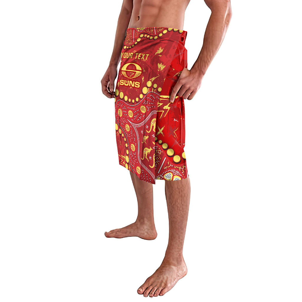 Personalized Gold Coast Suns Lavalava Aboriginal Pattern with Graffiti Style