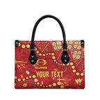 Personalized Gold Coast Suns Leather Bag Aboriginal Pattern with Graffiti Style