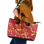 Personalized Gold Coast Suns Leather Tote Bag Aboriginal Pattern with Graffiti Style