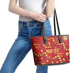 Personalized Gold Coast Suns Leather Tote Bag Aboriginal Pattern with Graffiti Style