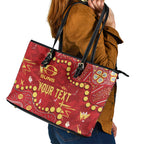 Personalized Gold Coast Suns Leather Tote Bag Aboriginal Pattern with Graffiti Style