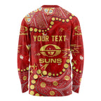 Personalized Gold Coast Suns Long Sleeve Shirt Aboriginal Pattern with Graffiti Style