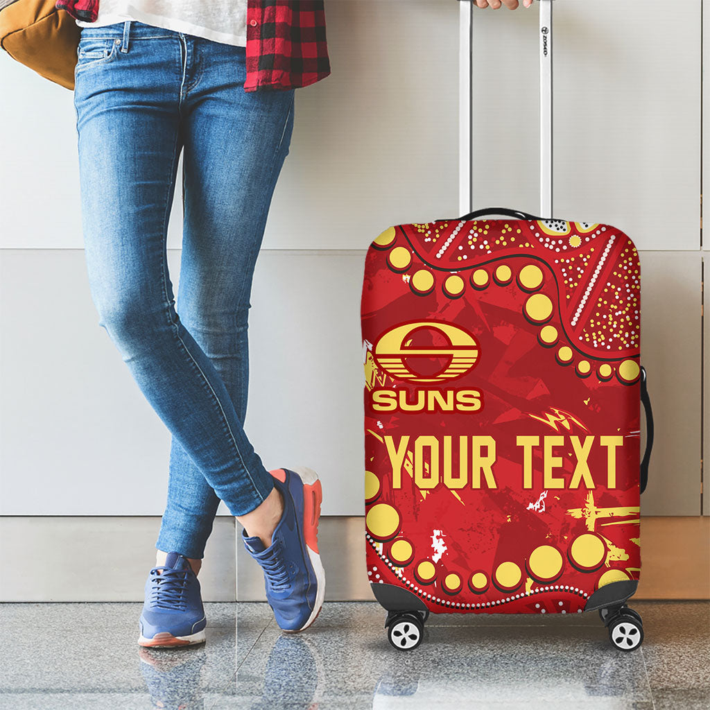 Personalized Gold Coast Suns Luggage Cover Aboriginal Pattern with Graffiti Style