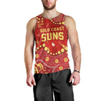Personalized Gold Coast Suns Men Tank Top Aboriginal Pattern with Graffiti Style
