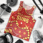 Personalized Gold Coast Suns Men Tank Top Aboriginal Pattern with Graffiti Style