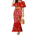 Personalized Gold Coast Suns Mermaid Dress Aboriginal Pattern with Graffiti Style