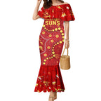 Personalized Gold Coast Suns Mermaid Dress Aboriginal Pattern with Graffiti Style