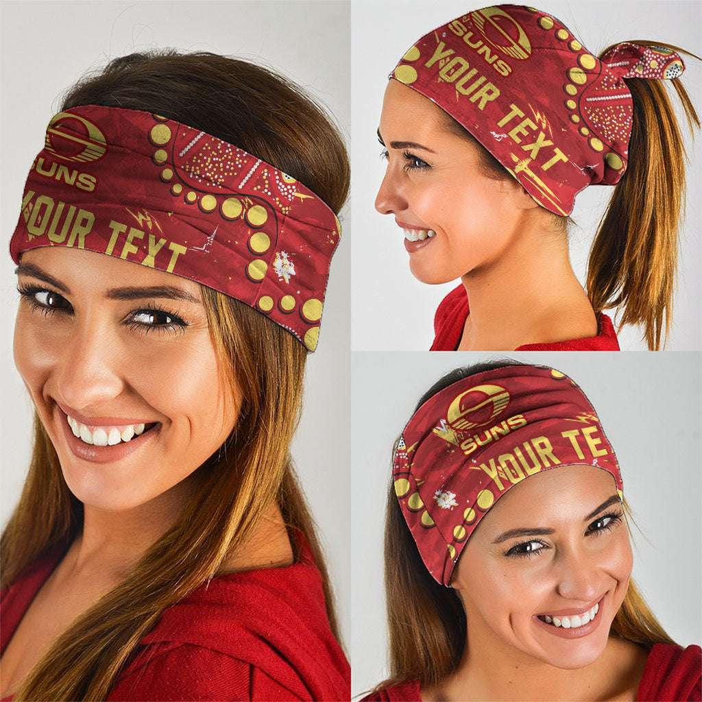 Personalized Gold Coast Suns Neck Gaiter Aboriginal Pattern with Graffiti Style