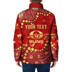 Personalized Gold Coast Suns Padded Jacket Aboriginal Pattern with Graffiti Style