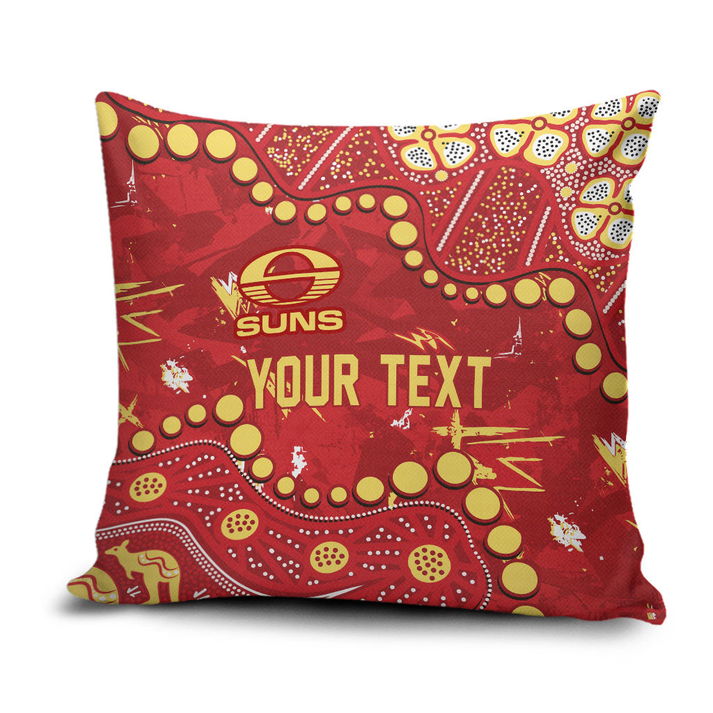 Personalized Gold Coast Suns Pillow Cover Aboriginal Pattern with Graffiti Style