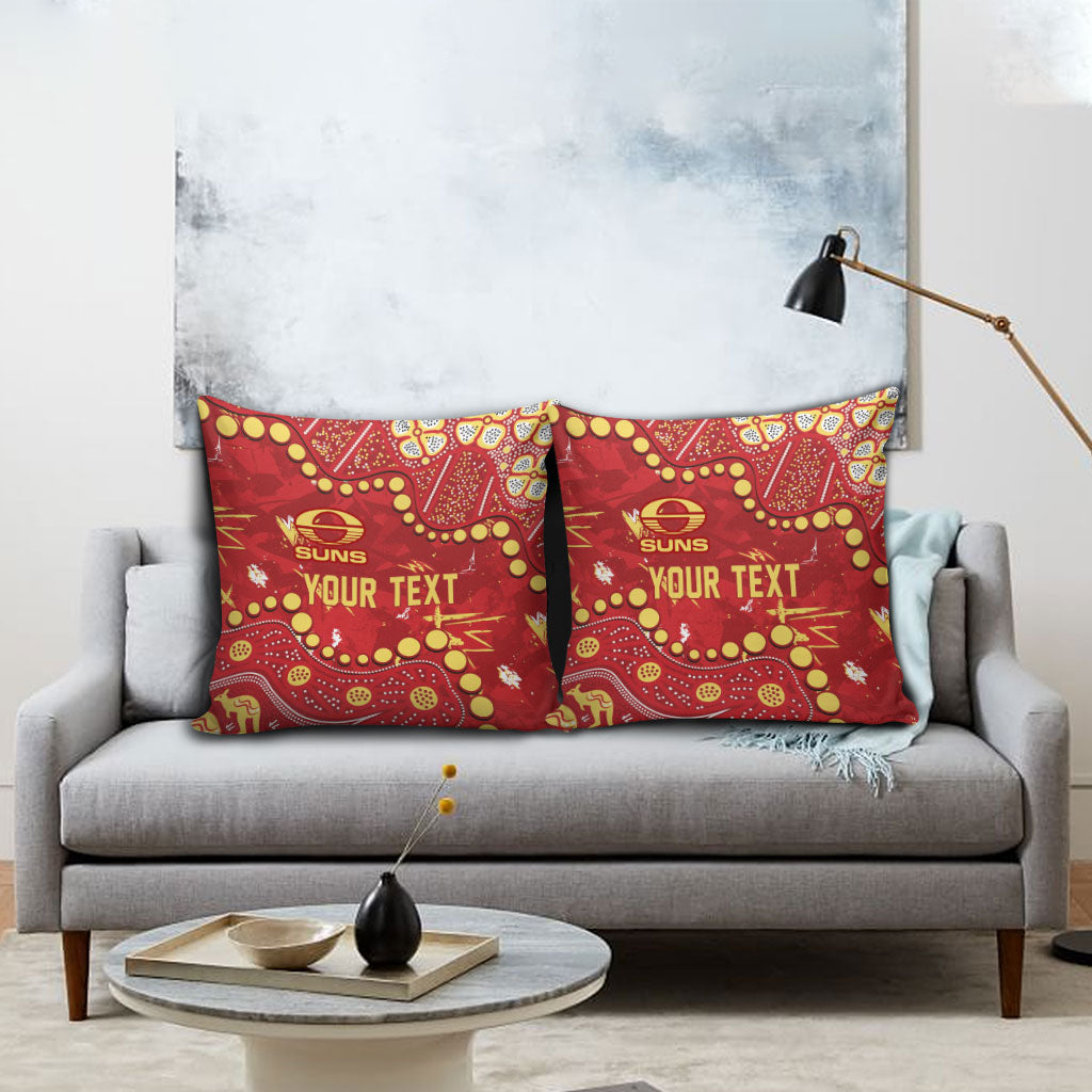 Personalized Gold Coast Suns Pillow Cover Aboriginal Pattern with Graffiti Style