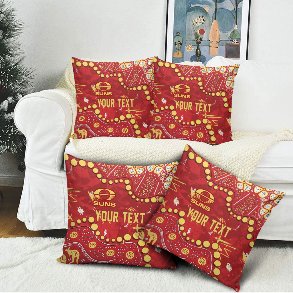 Personalized Gold Coast Suns Pillow Cover Aboriginal Pattern with Graffiti Style