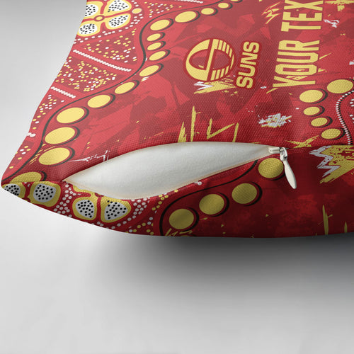 Personalized Gold Coast Suns Pillow Cover Aboriginal Pattern with Graffiti Style
