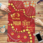 Personalized Gold Coast Suns Puzzle Aboriginal Pattern with Graffiti Style