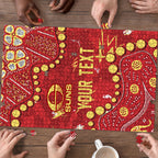 Personalized Gold Coast Suns Puzzle Aboriginal Pattern with Graffiti Style