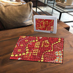 Personalized Gold Coast Suns Puzzle Aboriginal Pattern with Graffiti Style