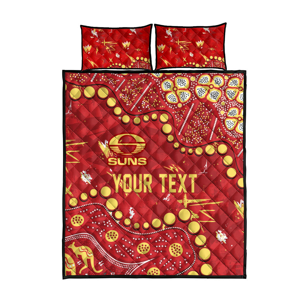 Personalized Gold Coast Suns Quilt Bed Set Aboriginal Pattern with Graffiti Style