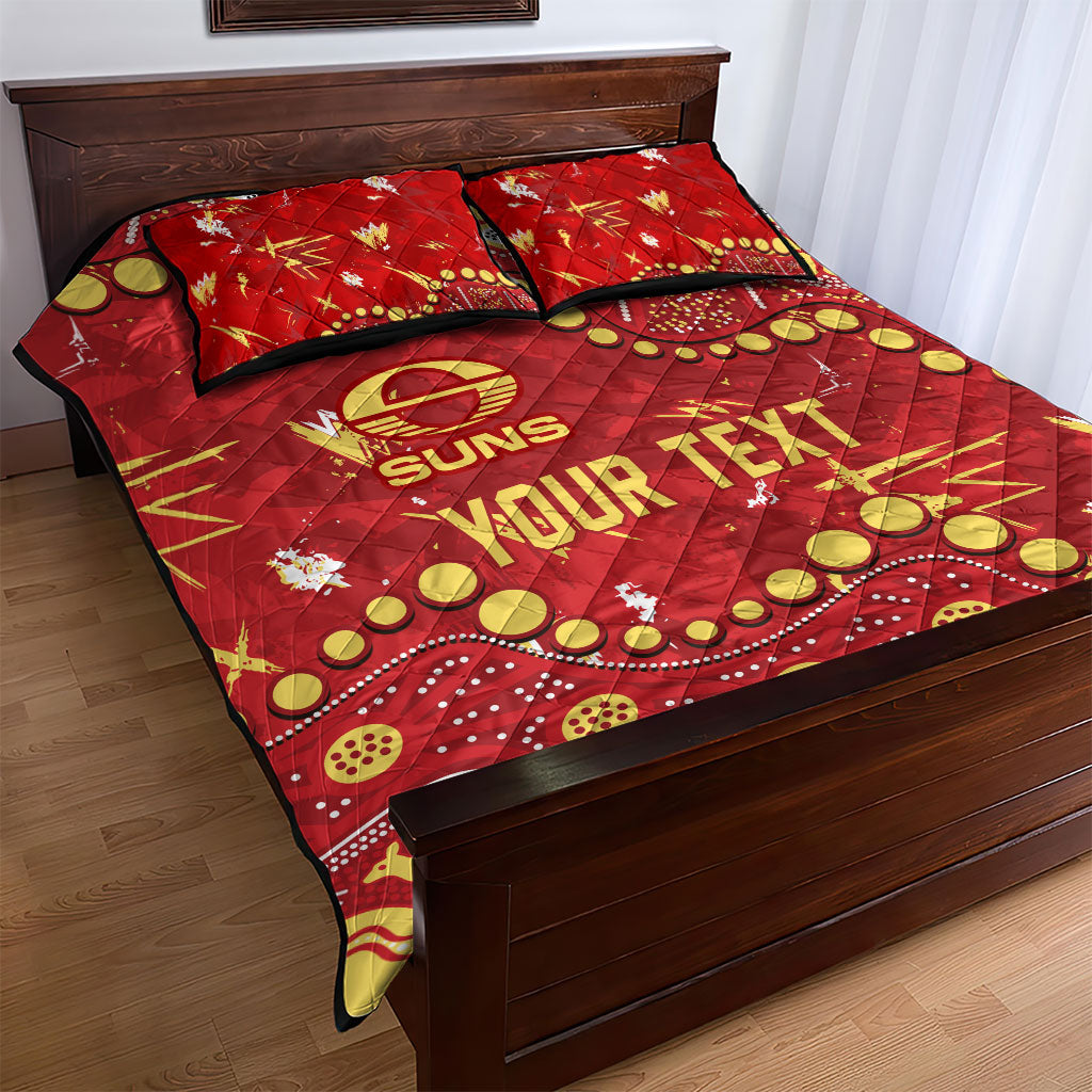 Personalized Gold Coast Suns Quilt Bed Set Aboriginal Pattern with Graffiti Style