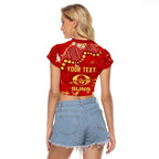 Personalized Gold Coast Suns Raglan Cropped T Shirt Aboriginal Pattern with Graffiti Style