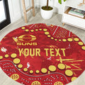 Personalized Gold Coast Suns Round Carpet Aboriginal Pattern with Graffiti Style
