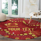 Personalized Gold Coast Suns Round Carpet Aboriginal Pattern with Graffiti Style