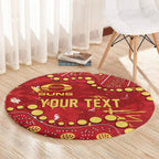 Personalized Gold Coast Suns Round Carpet Aboriginal Pattern with Graffiti Style