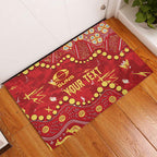 Personalized Gold Coast Suns Rubber Doormat Aboriginal Pattern with Graffiti Style