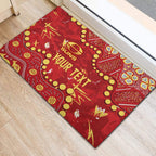 Personalized Gold Coast Suns Rubber Doormat Aboriginal Pattern with Graffiti Style