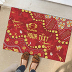 Personalized Gold Coast Suns Rubber Doormat Aboriginal Pattern with Graffiti Style