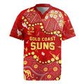 Personalized Gold Coast Suns Rugby Jersey Aboriginal Pattern with Graffiti Style