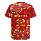 Personalized Gold Coast Suns Rugby Jersey Aboriginal Pattern with Graffiti Style