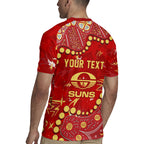 Personalized Gold Coast Suns Rugby Jersey Aboriginal Pattern with Graffiti Style