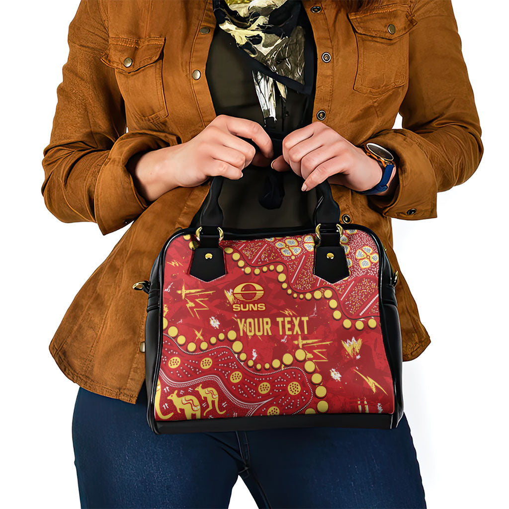 Personalized Gold Coast Suns Shoulder Handbag Aboriginal Pattern with Graffiti Style