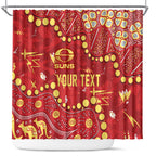 Personalized Gold Coast Suns Shower Curtain Aboriginal Pattern with Graffiti Style
