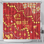 Personalized Gold Coast Suns Shower Curtain Aboriginal Pattern with Graffiti Style