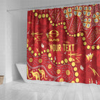 Personalized Gold Coast Suns Shower Curtain Aboriginal Pattern with Graffiti Style