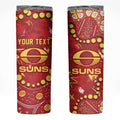 Personalized Gold Coast Suns Skinny Tumbler Aboriginal Pattern with Graffiti Style