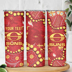 Personalized Gold Coast Suns Skinny Tumbler Aboriginal Pattern with Graffiti Style