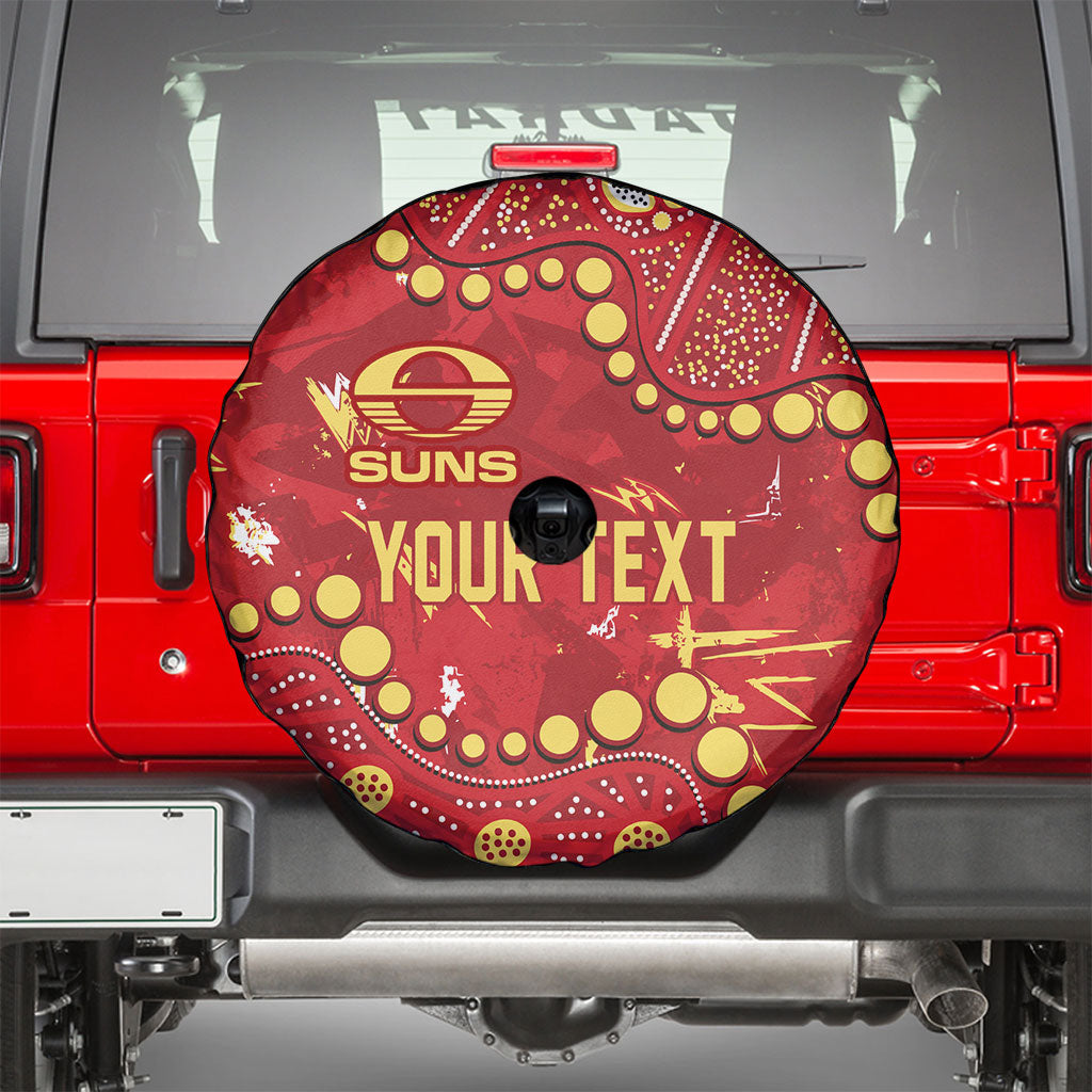 Personalized Gold Coast Suns Spare Tire Cover Aboriginal Pattern with Graffiti Style