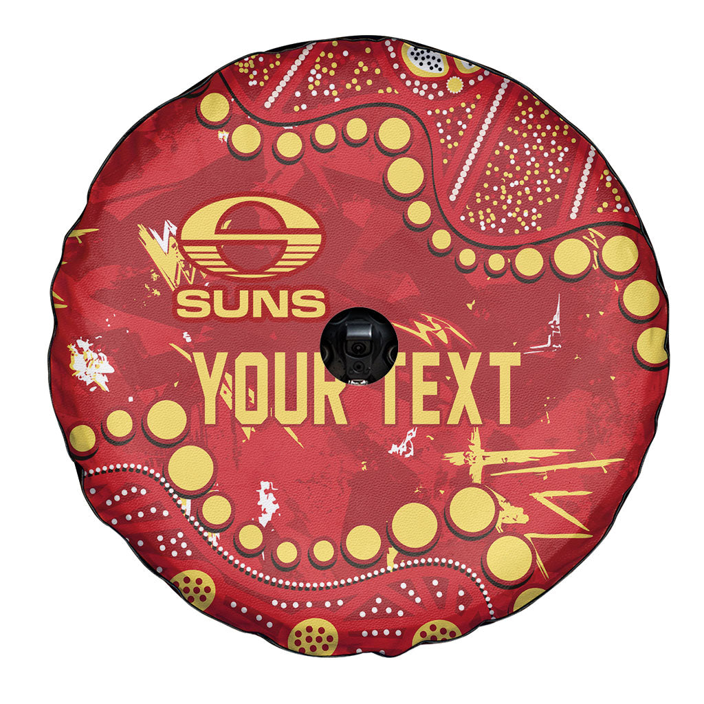 Personalized Gold Coast Suns Spare Tire Cover Aboriginal Pattern with Graffiti Style