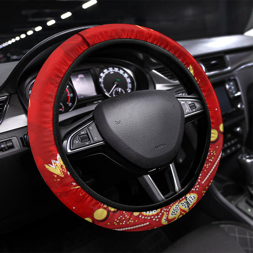 Gold Coast Suns Steering Wheel Cover Aboriginal Pattern with Graffiti Style