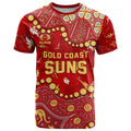 Personalized Gold Coast Suns T Shirt Aboriginal Pattern with Graffiti Style
