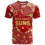 Personalized Gold Coast Suns T Shirt Aboriginal Pattern with Graffiti Style