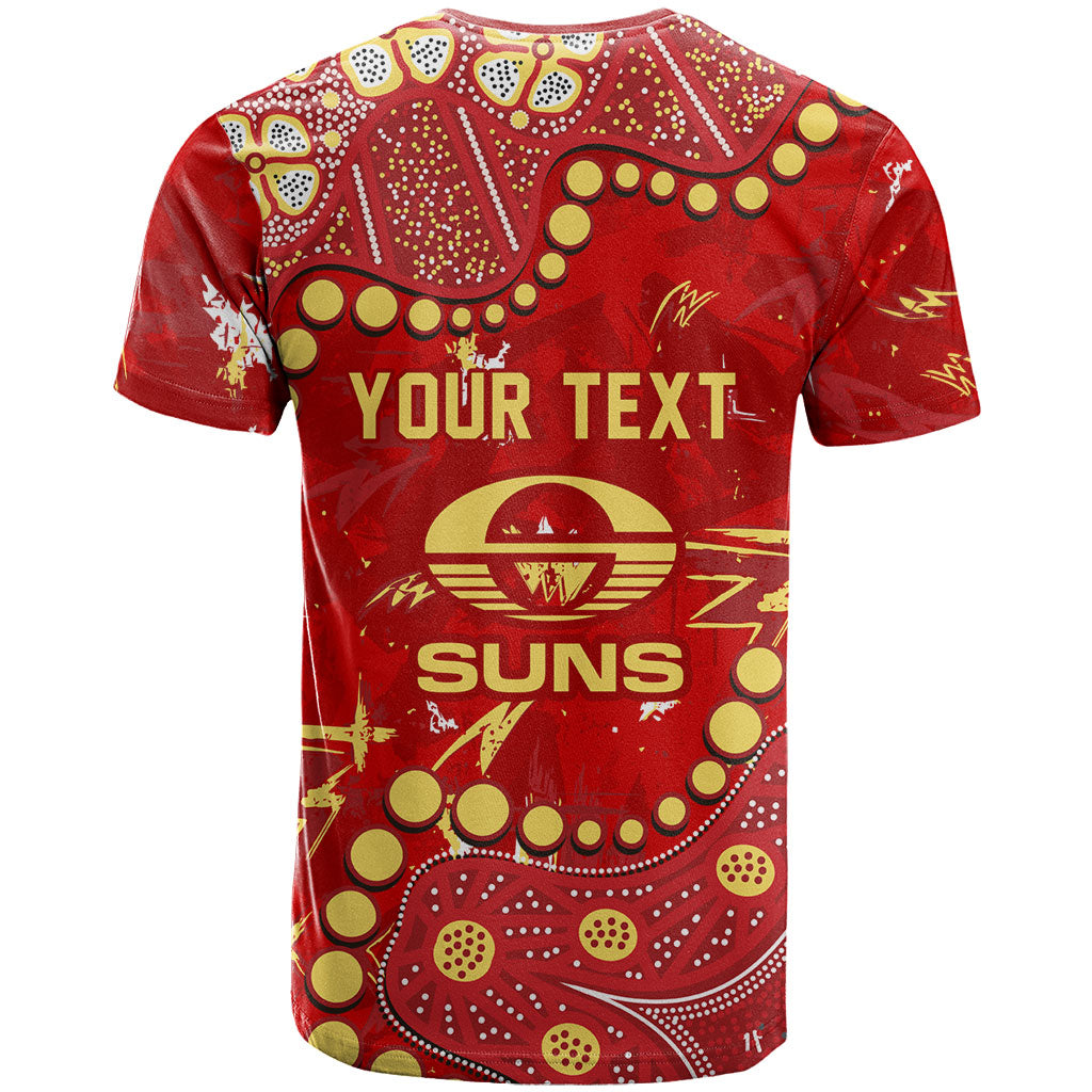 Personalized Gold Coast Suns T Shirt Aboriginal Pattern with Graffiti Style