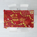 Personalized Gold Coast Suns Tablecloth Aboriginal Pattern with Graffiti Style