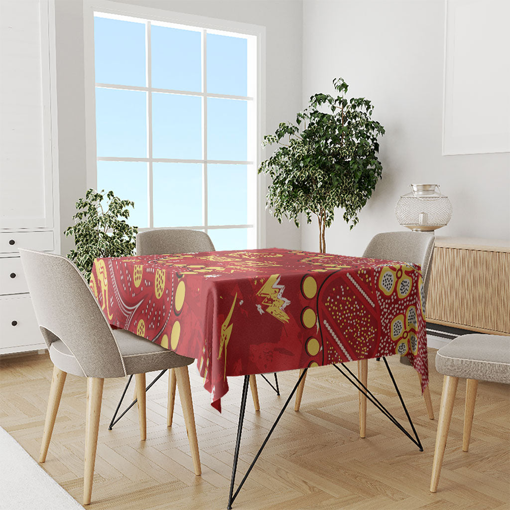 Personalized Gold Coast Suns Tablecloth Aboriginal Pattern with Graffiti Style
