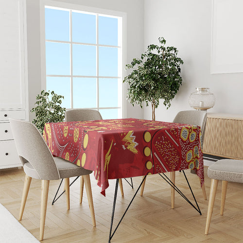 Personalized Gold Coast Suns Tablecloth Aboriginal Pattern with Graffiti Style