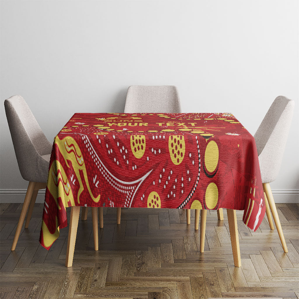 Personalized Gold Coast Suns Tablecloth Aboriginal Pattern with Graffiti Style