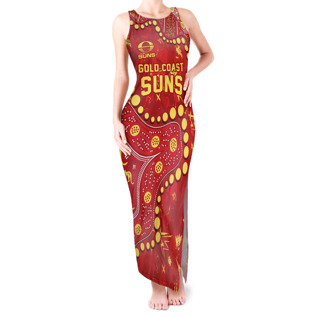 Personalized Gold Coast Suns Tank Maxi Dress Aboriginal Pattern with Graffiti Style
