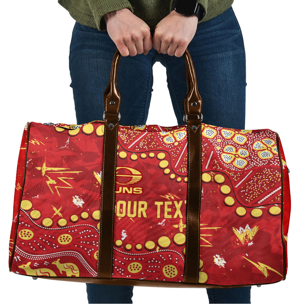 Personalized Gold Coast Suns Travel Bag Aboriginal Pattern with Graffiti Style